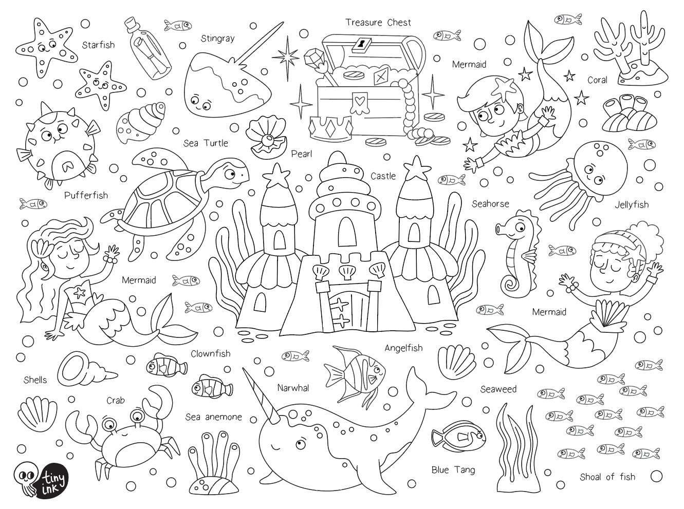 Mermaid colouring silicone mat